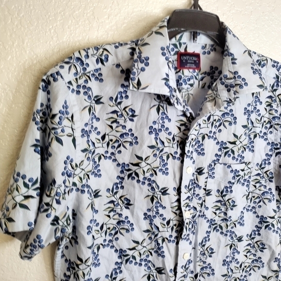 Untuckit Cotton Printed Short-Sleeve Eloro Shirt sz S - Picture 5 of 7